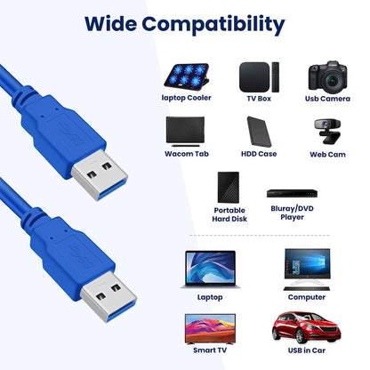 USB 3.0 A Male to A Male AM-AM Extension Cable, Length: 3m - USB 3.0 by buy2fix | Online Shopping UK | buy2fix