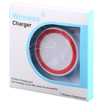 Universal QI Standard Round Wireless Charging Pad (White + Red) - Wireless Charger by buy2fix | Online Shopping UK | buy2fix