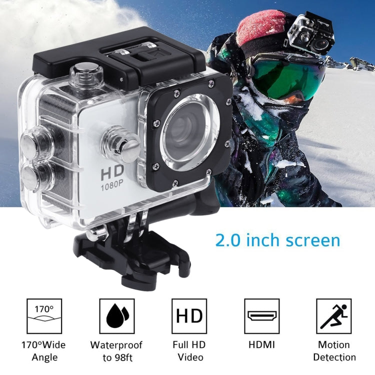 SJ4000 Full HD 1080P 2.0 inch LCD Sports Camcorder DV with Waterproof Case, Generalplus 6624, 30m Depth Waterproof(White) - DJI & GoPro Accessories by buy2fix | Online Shopping UK | buy2fix