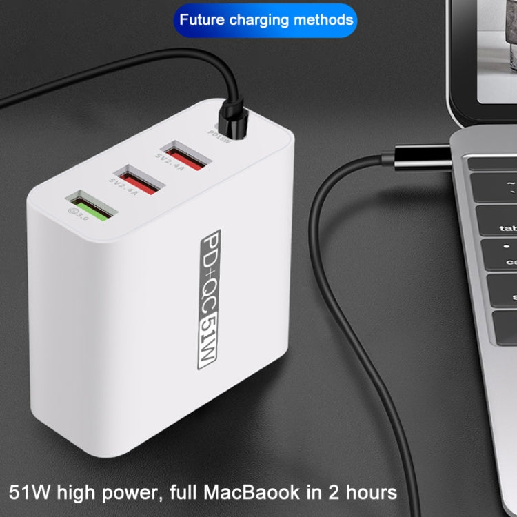 WLX-A6 4 Ports Quick Charging USB Travel Charger Power Adapter, US Plug - USB Charger by buy2fix | Online Shopping UK | buy2fix