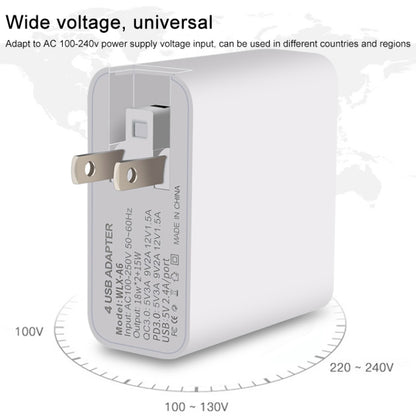 WLX-A6 4 Ports Quick Charging USB Travel Charger Power Adapter, US Plug - USB Charger by buy2fix | Online Shopping UK | buy2fix