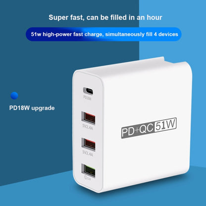 WLX-A6 4 Ports Quick Charging USB Travel Charger Power Adapter, US Plug - USB Charger by buy2fix | Online Shopping UK | buy2fix