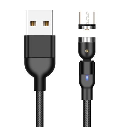 2m 2A Output USB to Micro USB Nylon Braided Rotate Magnetic Charging Cable(Black) - Mobile Accessories by buy2fix | Online Shopping UK | buy2fix