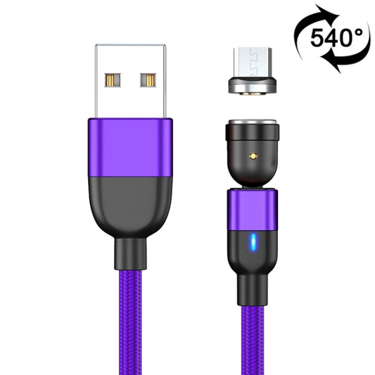 2m 3A Output USB to Micro USB 540 Degree Rotating Magnetic Data Sync Charging Cable (Purple) - Mobile Accessories by buy2fix | Online Shopping UK | buy2fix