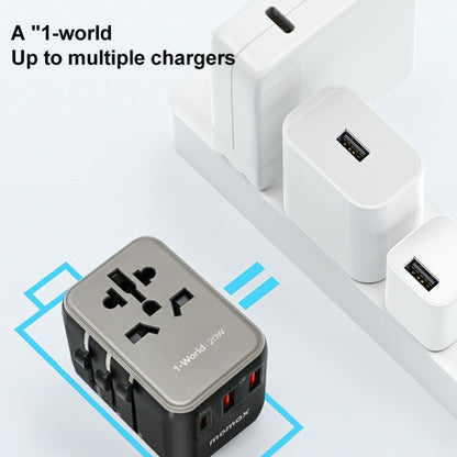 MOMAX UA11 1-World 20W PD Global Travel Fast Charger Power Adapter(White) - International Plug Adaptor by MOMAX | Online Shopping UK | buy2fix