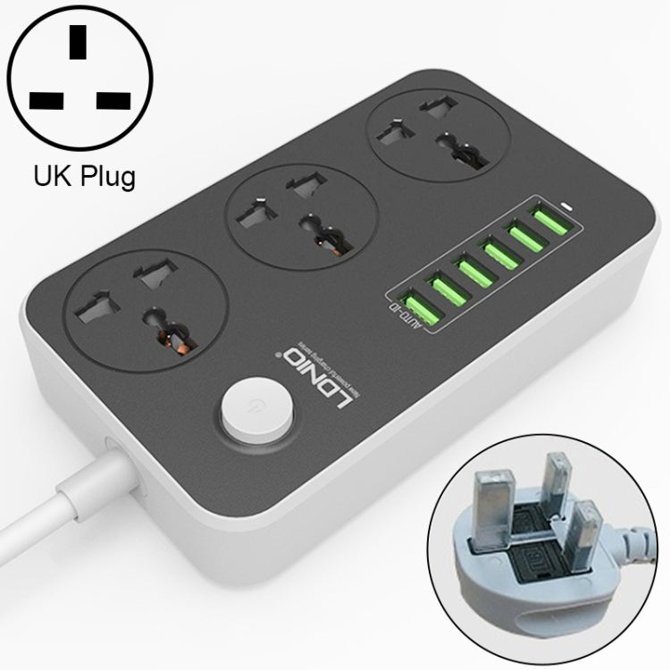 LDNIO SC3604 6 x USB Ports Multi-function Travel Home Office Socket, Cable Length: 2m, Big UK Plug - Extension Socket by LDNIO | Online Shopping UK | buy2fix