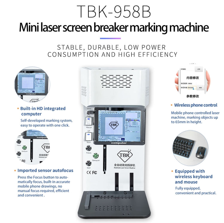 TBK958B Automatic Mini Laser Marking Screen Separater Repair Machine - Repair Platform by TBK | Online Shopping UK | buy2fix