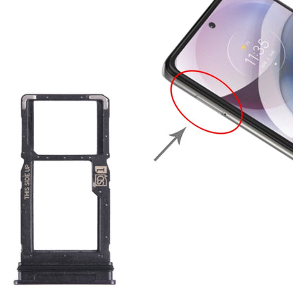 For Motorola One 5G Ace SIM Card Tray + Micro SD Card Tray (Black) - Card Socket by buy2fix | Online Shopping UK | buy2fix