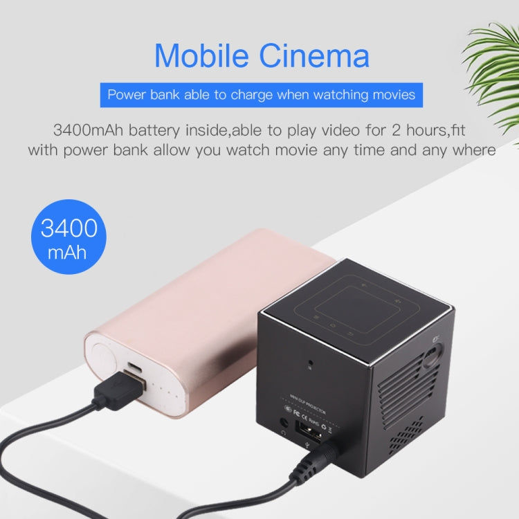 C80 DLP portable HD Projector 120-inch Giant Screen Projector Blu-ray 4K, Android 7.1.2, 2GB + 16GB AU Plug - Consumer Electronics by buy2fix | Online Shopping UK | buy2fix