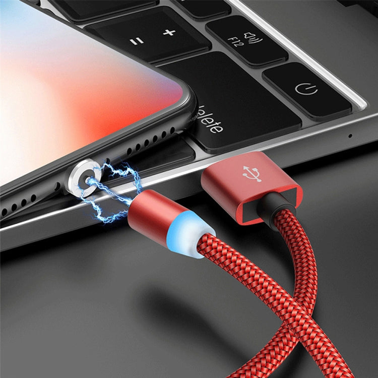 USB to Micro USB Magnetic Metal Connector Nylon Two-color Braided Magnetic Data Cable, Cable Length: 1m(Red) - Mobile Accessories by buy2fix | Online Shopping UK | buy2fix