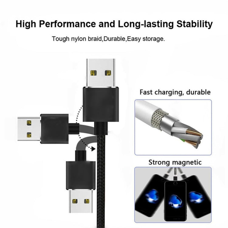 USB to USB-C / Type-C Magnetic Metal Connector Nylon Two-color Braided Magnetic Data Cable, Cable Length: 1m(Red) - Mobile Accessories by buy2fix | Online Shopping UK | buy2fix