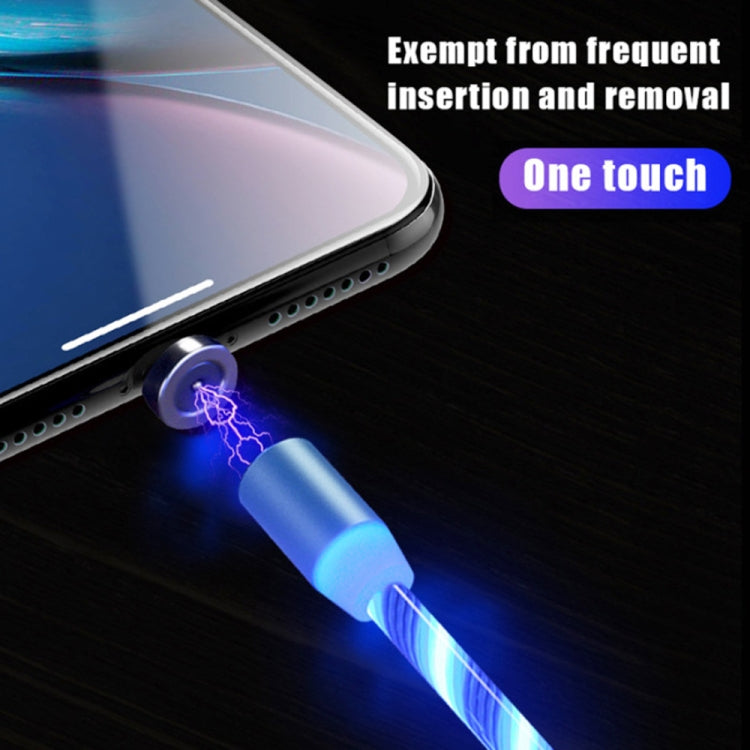 USB to Micro USB Magnetic Suction Colorful Streamer Mobile Phone Charging Cable, Length: 1m(Blue Light) - Mobile Accessories by buy2fix | Online Shopping UK | buy2fix