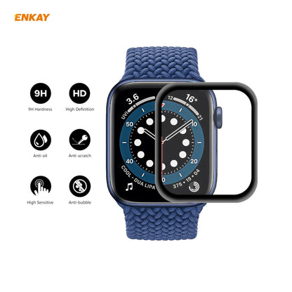 For Apple Watch 6/5/4/SE 40mm 5PCS ENKAY Hat-Prince 0.2mm 9H Surface Hardness 3D Explosion-proof Aluminum Alloy Edge Full Screen Tempered Glass Screen Film - Watch Cases by ENKAY | Online Shopping UK | buy2fix