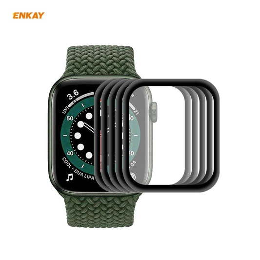 5 PCS For Apple Watch Series 6/5/4/SE 40mm ENKAY Hat-Prince 3D Full Screen PET Curved Hot Bending HD Screen Protector Film(Black) - Watch Cases by ENKAY | Online Shopping UK | buy2fix