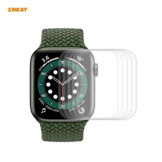 5 PCS For Apple Watch Series 6/5/4/SE 40mm ENKAY Hat-Prince 3D Full Screen PET Curved Hot Bending HD Screen Protector Film(Transparent) - Watch Cases by ENKAY | Online Shopping UK | buy2fix