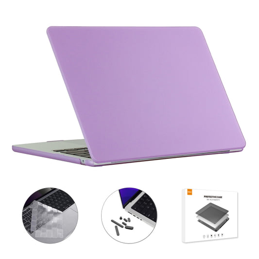 For MacBook Air 13.6 2022/2024 A2681 M2 / A3113 M3 EU Version ENKAY 3 in 1 Matte Laptop Case with TPU Keyboard Film / Anti-dust Plugs (Light Purple) - MacBook Air Cases by ENKAY | Online Shopping UK | buy2fix