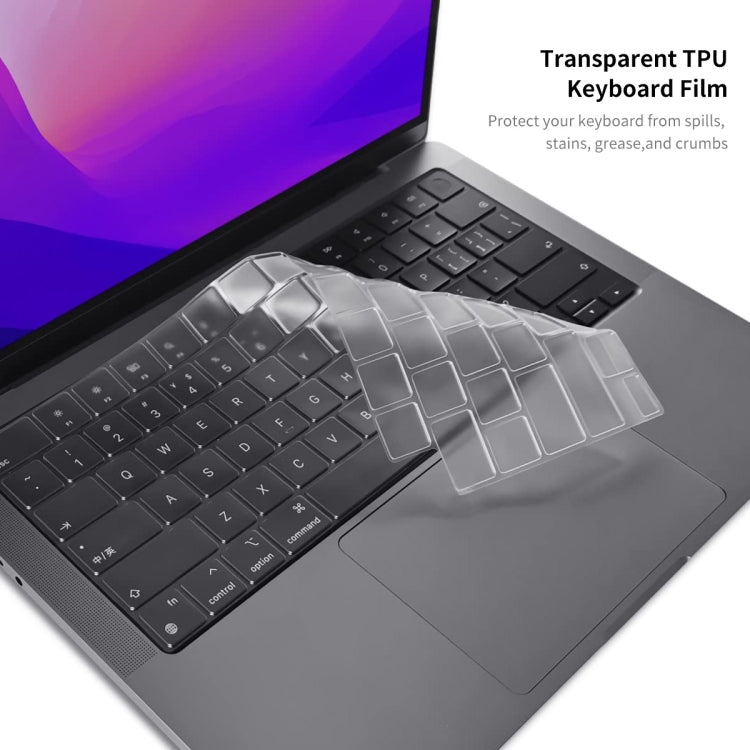 For MacBook Air 13.6 2022 A2681 EU Version ENKAY 3 in 1 Crystal Laptop Case with TPU Keyboard Film / Anti-dust Plugs(Black) - MacBook Air Cases by ENKAY | Online Shopping UK | buy2fix