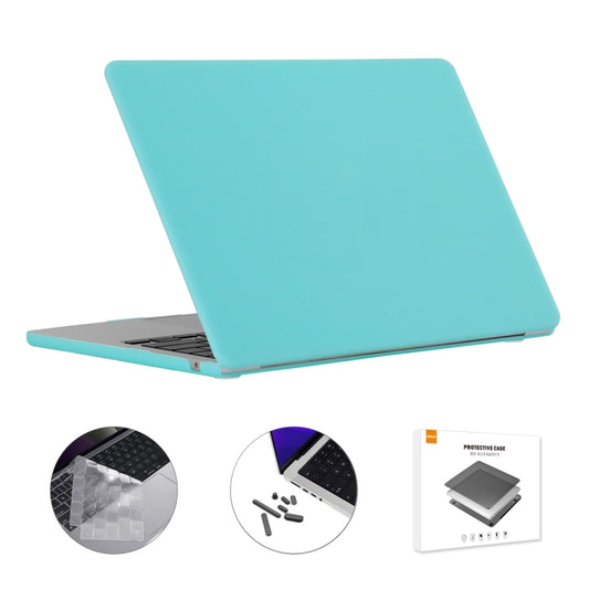 For MacBook Air 13.6 2022/2024 A2681 M2 / A3113 M3 US Version ENKAY 3 in 1 Matte Laptop Case with TPU Keyboard Film / Anti-dust Plugs (Turquoise) - MacBook Air Cases by ENKAY | Online Shopping UK | buy2fix