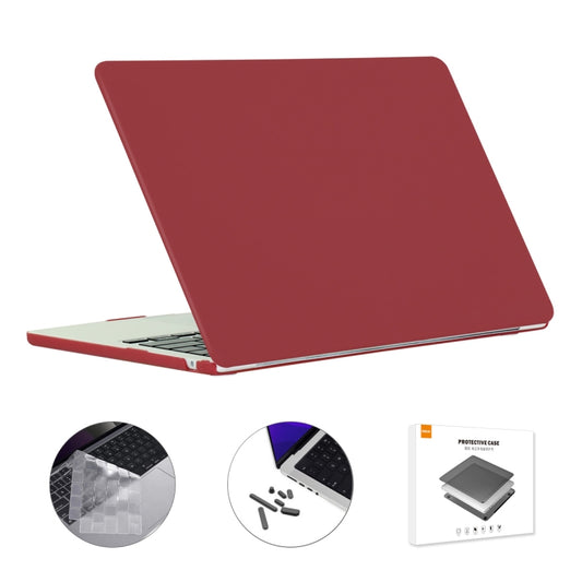 For MacBook Air 13.6 2022/2024 A2681 M2 / A3113 M3 US Version ENKAY 3 in 1 Matte Laptop Case with TPU Keyboard Film / Anti-dust Plugs (Wine Red) - MacBook Air Cases by ENKAY | Online Shopping UK | buy2fix