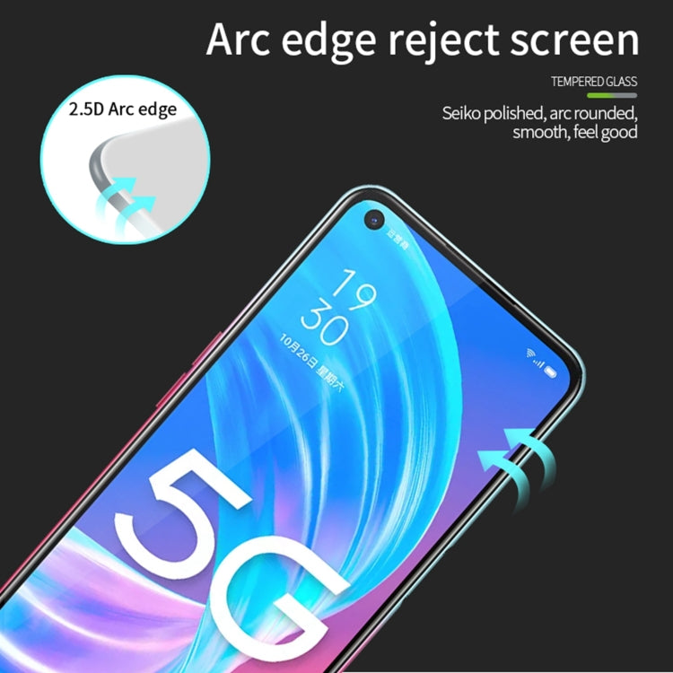 For OPPO A73 5G PINWUYO 9H 2.5D Full Screen Tempered Glass Film(Black) - OPPO Tempered Glass by PINWUYO | Online Shopping UK | buy2fix