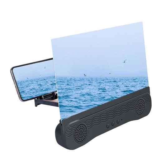 K8 Bluetooth 5.0 Mobile Phone Screen Magnifier 3D Enlarger 12inch Magnifying Bracket Desktop Holder Stand For Phone(black) - Screen Magnifier by buy2fix | Online Shopping UK | buy2fix