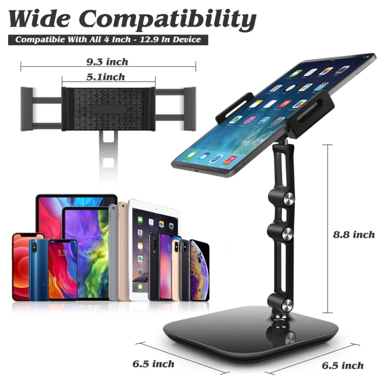 NS-06B Aluminum Alloy Foldable Adjustable Tablet Desk Stand for iPad, Huawei, Apple - Lazy Bracket by buy2fix | Online Shopping UK | buy2fix