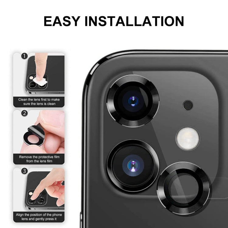 For iPhone 13 ENKAY Hat-Prince Aluminium Alloy + Tempered Glass Camera Lens Cover Film Ring(Black) - Apple Accessories by ENKAY | Online Shopping UK | buy2fix