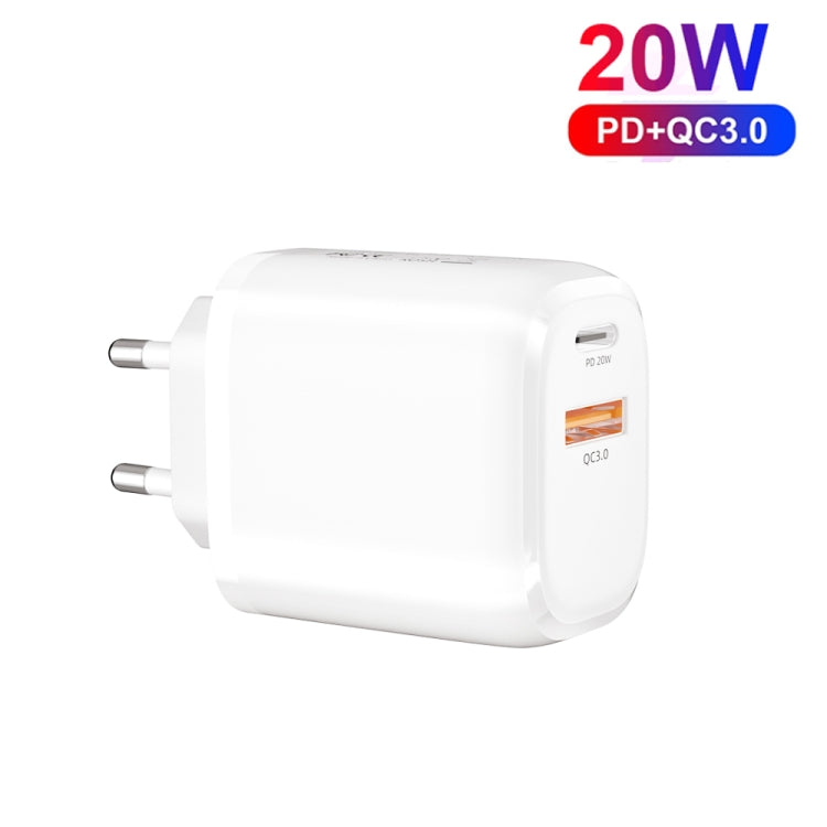 CS-20W Mini Portable PD3.0 + QC3.0 Dual Ports Fast Charger(EU Plug) - Apple Accessories by buy2fix | Online Shopping UK | buy2fix