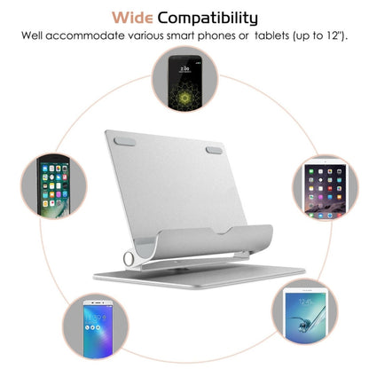 Universal Metal Tablet Mobile Phone Holder Stand 360 Degree Rotating Accessory Foldable Desktop - Desktop Holder by buy2fix | Online Shopping UK | buy2fix