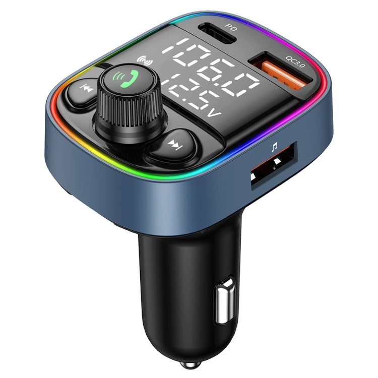 C87B PD QC3.0 Quick Charger Bluetooth 5.0 FM Transmitter Hands-free MP3 U Disk Car Music Player Kit - In Car by buy2fix | Online Shopping UK | buy2fix