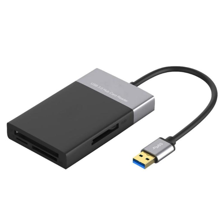 6-in-1 USB 3.0 to USB3.0 x 2+CF Card+TF Card+SD Card+XQD Card HUB Adapter -  by buy2fix | Online Shopping UK | buy2fix