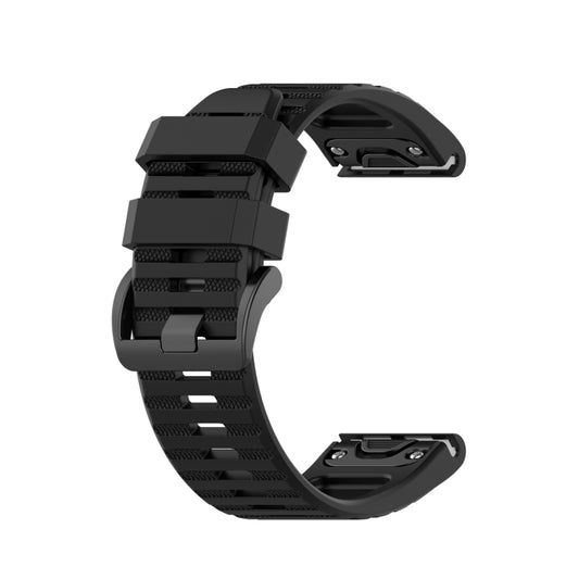 For Garmin Fenix 3 HR 26mm Silicone Watch Band(Black) - Watch Bands by buy2fix | Online Shopping UK | buy2fix