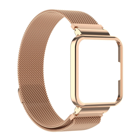 For Xiaomi Redmi Watch 2 Lite 2 in 1 Milano Metal Watch Band with Watch Frame(Rose Gold) - Watch Bands by buy2fix | Online Shopping UK | buy2fix