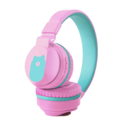 BOBo+ Adults & Kids Cute Bluetooth 5.0 Bass Noise Cancelling Headset with Mic(Pink) - Apple Accessories by buy2fix | Online Shopping UK | buy2fix