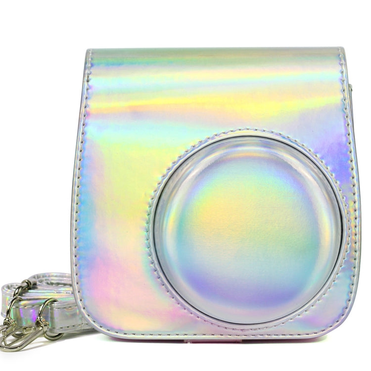 Aurora Oil Paint Full Body Camera PU Leather Case Bag with Strap for FUJIFILM instax mini 9 / mini 8+ / mini 8(Silver) - Camera Accessories by buy2fix | Online Shopping UK | buy2fix