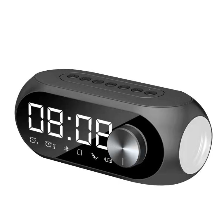 AEC S8 Alarm Clock Bluetooth Speakers with LED Light Support TF / FM(Black) - Desktop Speaker by AEC | Online Shopping UK | buy2fix