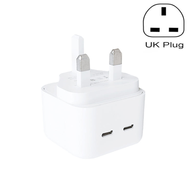 SDC-40W Dual PD USB-C / Type-C Charger for iPhone / iPad Series, UK Plug - Apple Accessories by buy2fix | Online Shopping UK | buy2fix