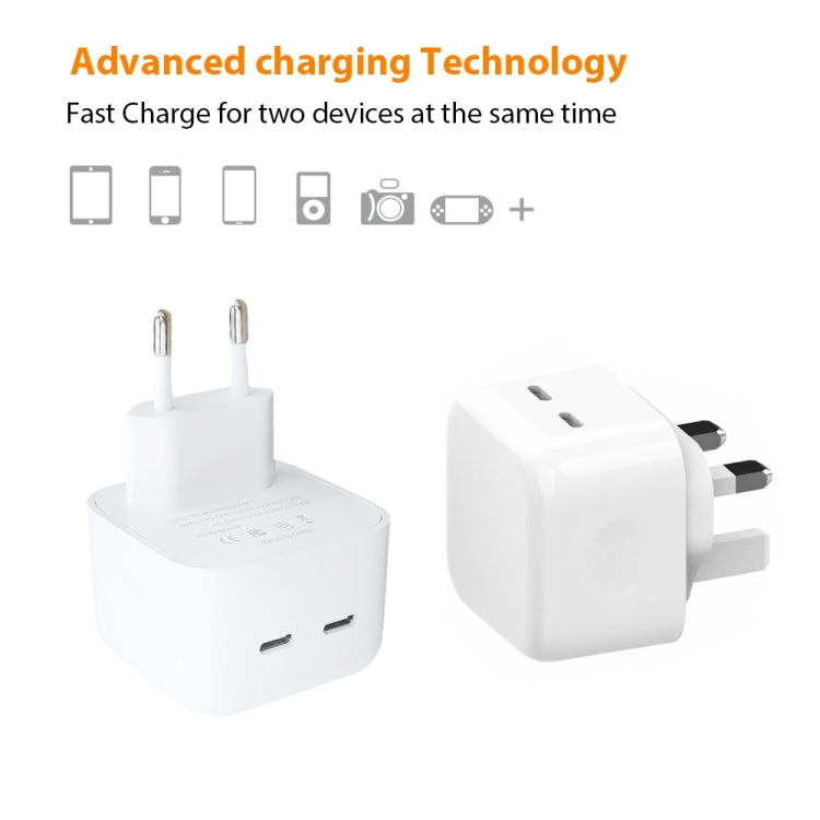 SDC-40W Dual PD USB-C / Type-C Charger for iPhone / iPad Series, UK Plug - Apple Accessories by buy2fix | Online Shopping UK | buy2fix