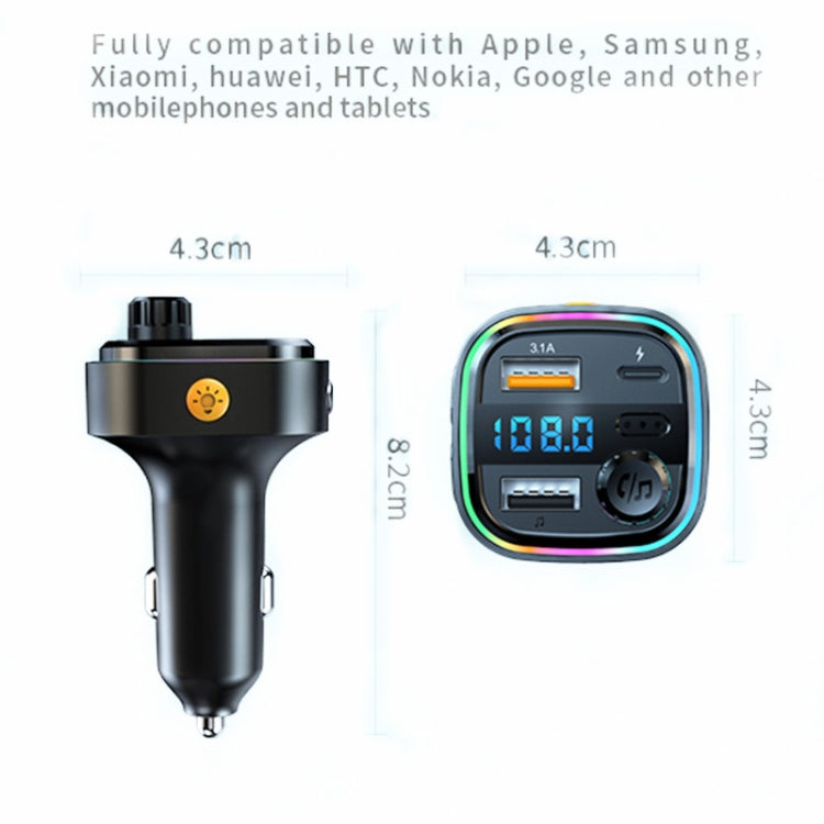 C26 Car Bluetooth Transmitter Handsfree Audio Player Dual USB Car Charger - In Car by buy2fix | Online Shopping UK | buy2fix