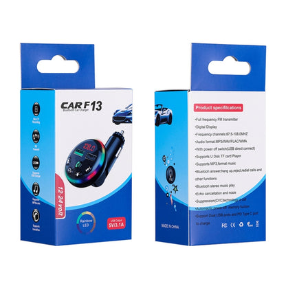 F13 Car Smartphone Charger Hands Free Calling 5.0 Bluetooth-MP3 Player Car Wireless FM Transmitter - In Car by buy2fix | Online Shopping UK | buy2fix