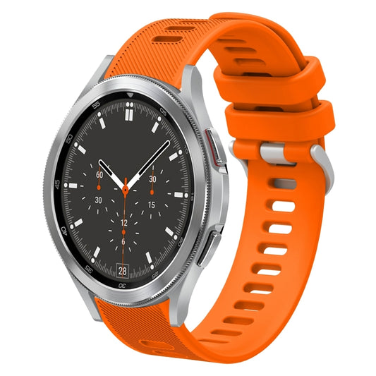 For Samsung Galaxy Watch4 Classic 46mm 20mm Twill Solid Color Silicone Watch Band(Orange) - Smart Wear by buy2fix | Online Shopping UK | buy2fix