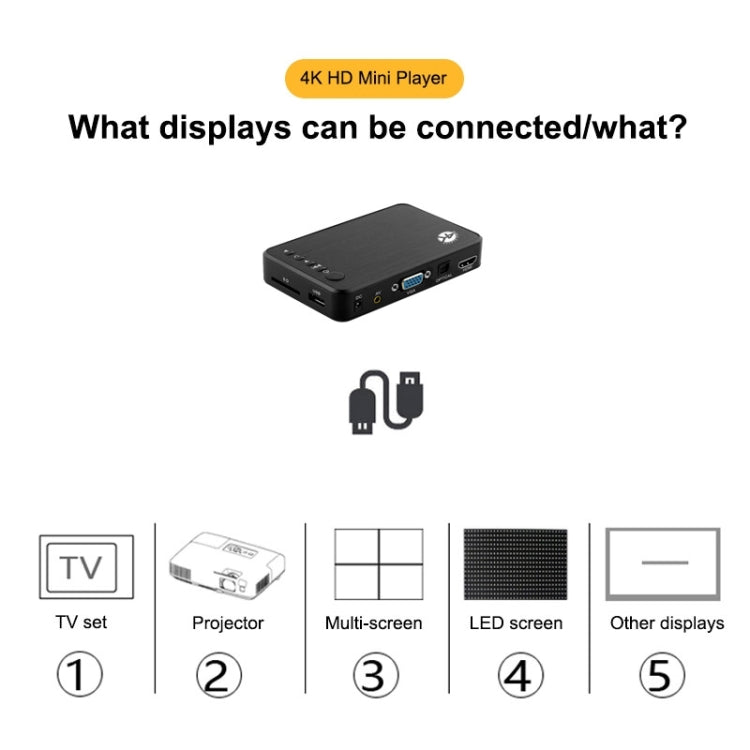 X16 4K Media Player Horizontal And Vertical Screen Video Advertising AD Player, Auto Looping Playback(EU Plug) - Consumer Electronics by buy2fix | Online Shopping UK | buy2fix