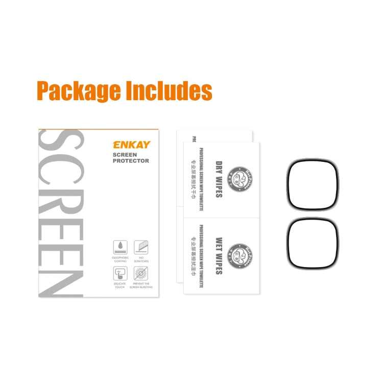 2 PCS For Fitbit Versa 4 / Sense 2 ENKAY 3D Full Coverage Soft PC Edge + PMMA HD Screen Protector Film - Screen Protector by ENKAY | Online Shopping UK | buy2fix
