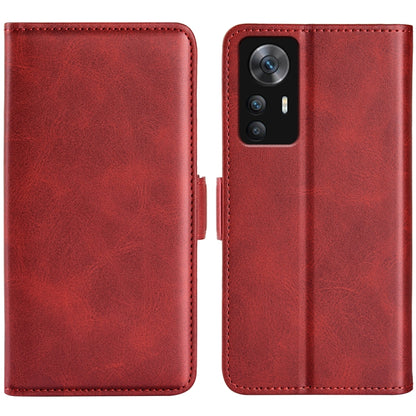 For Xiaomi 12T / 12T Pro / Redmi K50 Ultra Dual-side Magnetic Buckle Leather Phone Case(Red) - Xiaomi Cases by buy2fix | Online Shopping UK | buy2fix