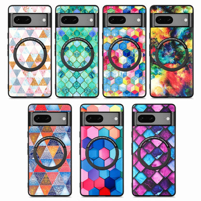 For Google Pixel 7 Colored Drawing Leather Back Cover Magsafe Phone Case(Magic Space) - Google Cases by buy2fix | Online Shopping UK | buy2fix