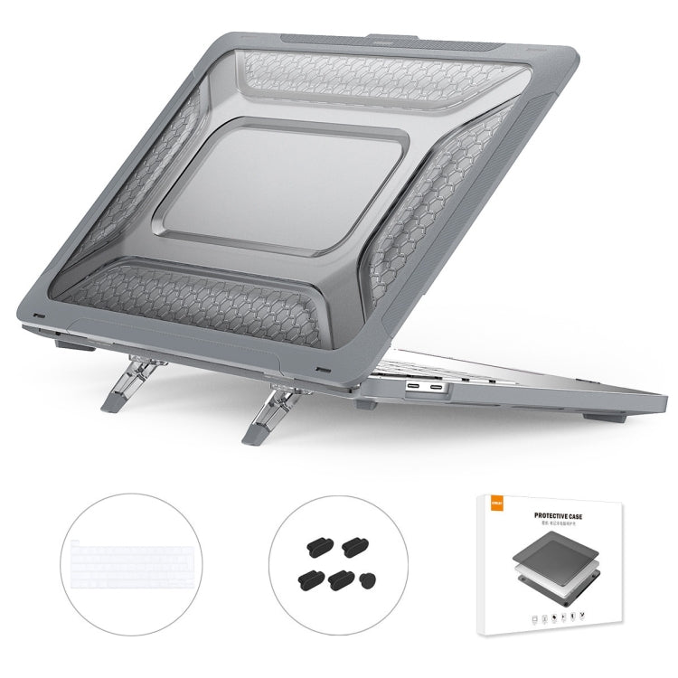 For MacBook Pro 13.3 A2251/A2289/A2338 ENKAY Hat-Prince 3 in 1 Protective Bracket  Case Cover Hard Shell with TPU Keyboard Film / Anti-dust Plugs, Version:EU(Grey) - MacBook Pro Cases by ENKAY | Online Shopping UK | buy2fix