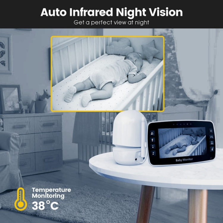 SM43A 4.3inch Color Display Night Vision Smart Zoom Baby Monitor Camera(EU Plug) - Security by buy2fix | Online Shopping UK | buy2fix