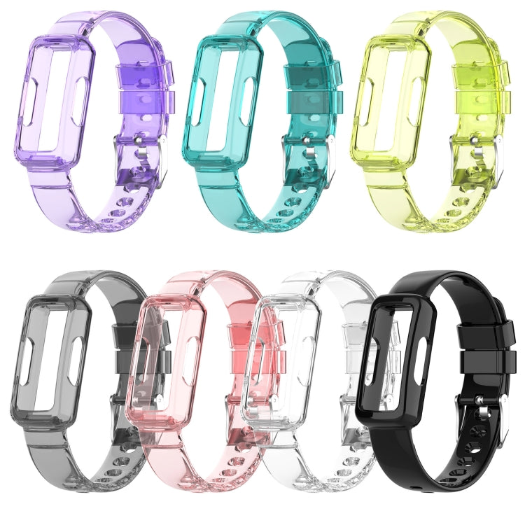 For Fitbit Inspire 3 TPU Integrated Watch Band(Transparent Black) - Watch Bands by buy2fix | Online Shopping UK | buy2fix