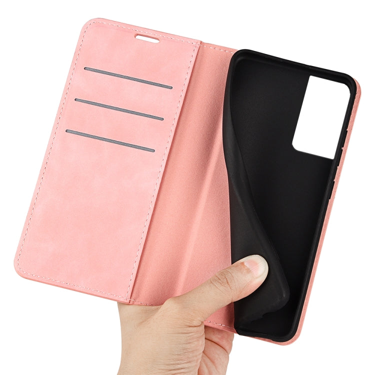 For TCL 40 SE Retro-skin  Magnetic Suction Leather Phone Case(Pink) - More Brand by buy2fix | Online Shopping UK | buy2fix