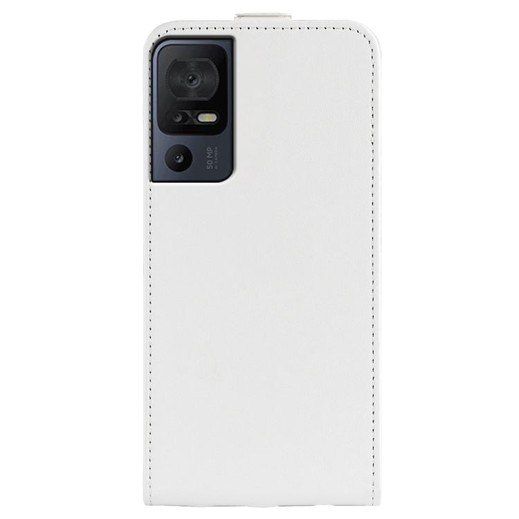 For TCL 40 SE R64 Texture Vertical Flip Leather Phone Case(White) - More Brand by buy2fix | Online Shopping UK | buy2fix